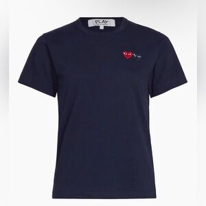 Comme des Garçons PLAY Double Heart  Navy Blue T-shirt Size: XL